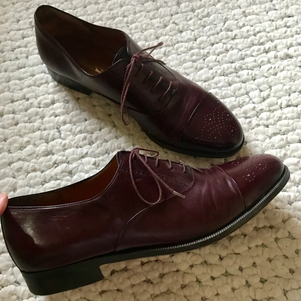 Salvatore Ferragamo Toecap Oxford Dress Shoes 10 D